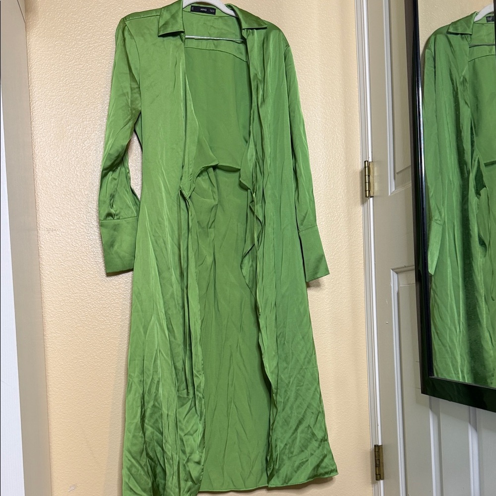 Mango Vibrant Green Open Cardigan/wrap dress